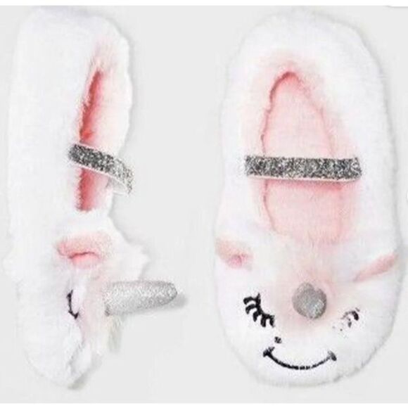 Toddler Girls Cat & Jack Unicorn Slippers M (2T-3T) NWOT - Picture 1 of 3
